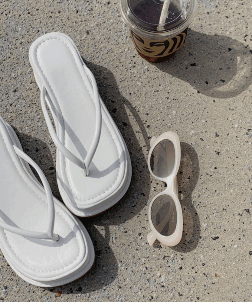 웨이브 6cm 통굽쪼리 여름 여름신발 샌들 키높이 바캉스 휴가룩